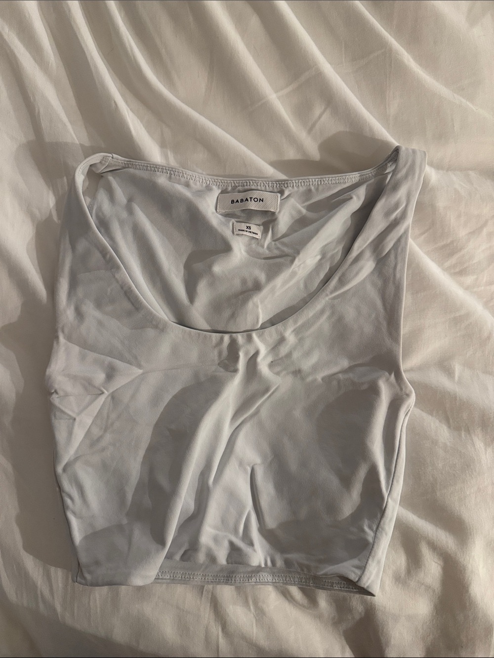Babaton Light Gray Scoop Neck Bandeau Tank